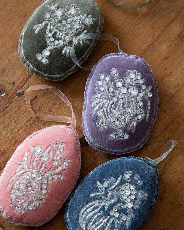 Velvet Floral Cameo Ornaments - Lone Fox