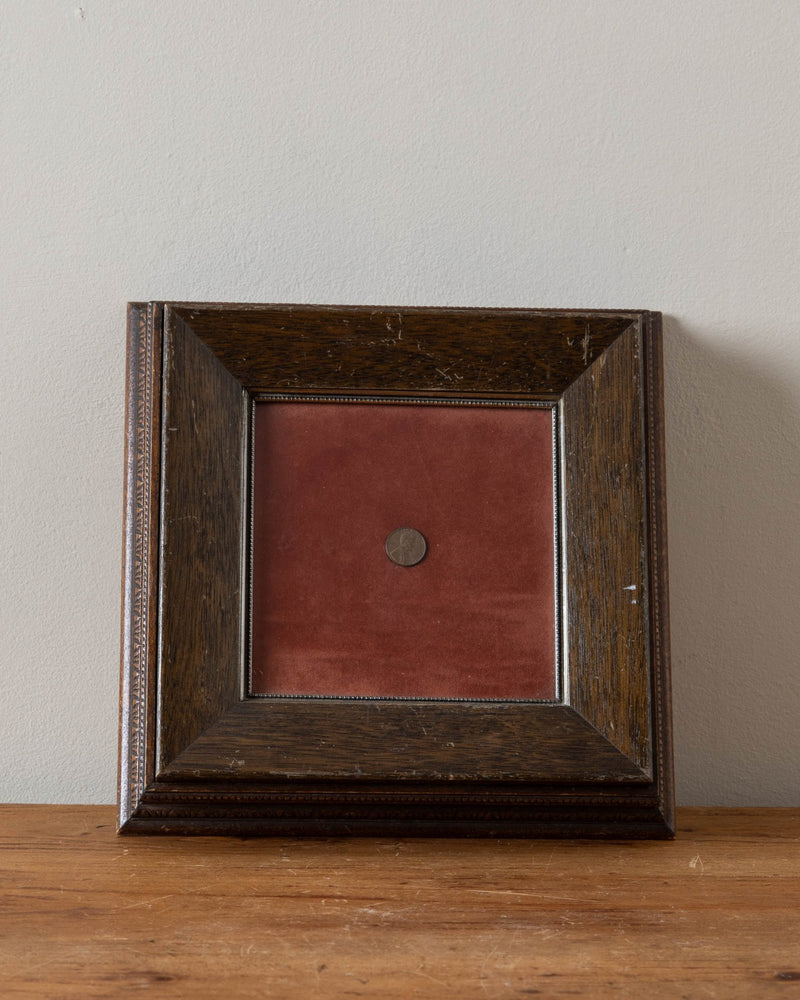 Velvet Lined Victorian Box w/ 1958 Penny - Lone Fox