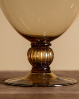 Venini Veronese Murano Amber Blown Glass Vase, Italy, 1960's - Lone Fox