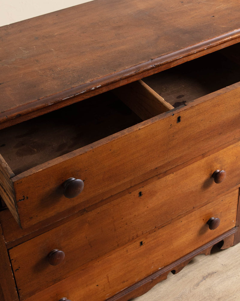 Victorian 4 Drawer Walnut Dresser - Lone Fox