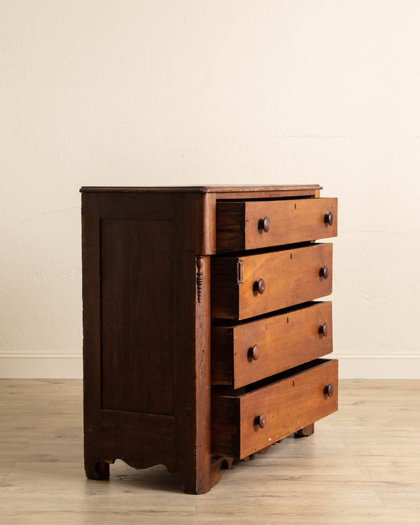 Victorian 4 Drawer Walnut Dresser - Lone Fox