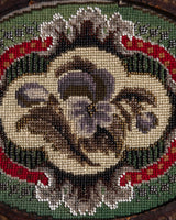 Victorian Beaded Floral Needlework in Walnut Frame, Circa 1890 - Lone Fox