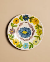 Vietri Hand-Painted Floral Ceramic Plate, Italy, Mid-20th Century - Lone Fox