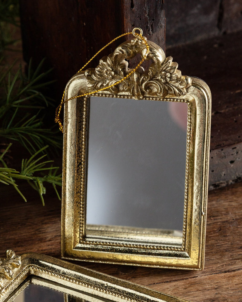 Vintage Baroque Gold Mirror Ornament – Lone Fox