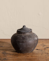 Vintage Chinese Lidded Village Jar - Lone Fox