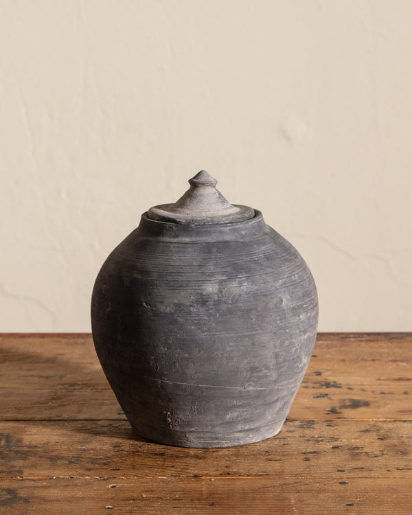 Vintage Chinese Lidded Village Jar - Lone Fox