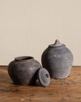 Vintage Chinese Lidded Village Jar - Lone Fox
