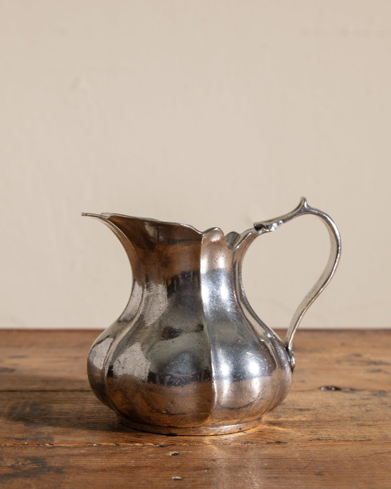Vintage Pewter Small Scalloped Pitcher - Lone Fox
