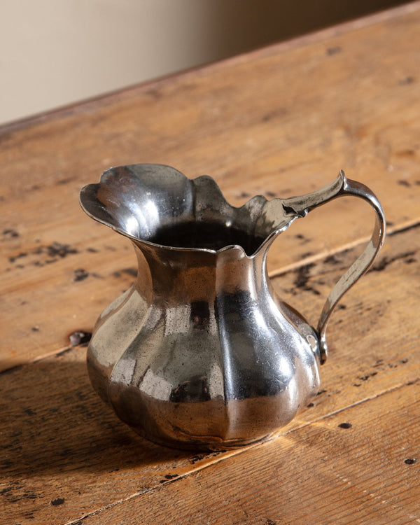 Vintage Pewter Small Scalloped Pitcher - Lone Fox
