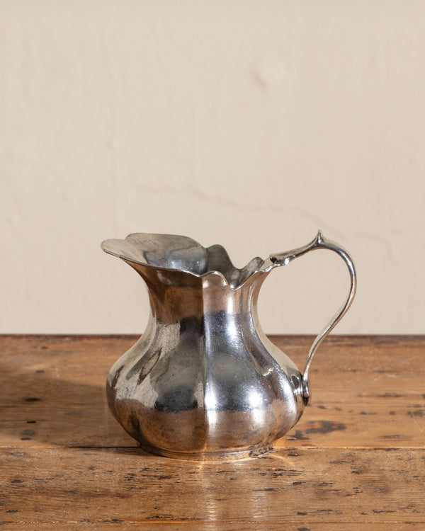 Vintage Pewter Small Scalloped Pitcher - Lone Fox