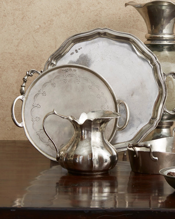 Vintage Pewter Small Scalloped Pitcher - Lone Fox
