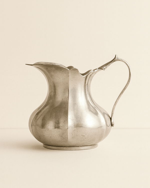 Vintage Pewter Small Scalloped Pitcher - Lone Fox