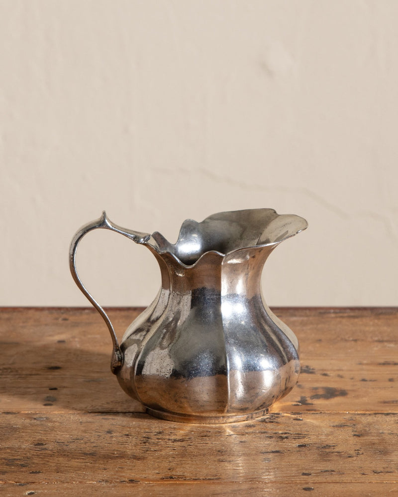 Vintage Pewter Small Scalloped Pitcher - Lone Fox