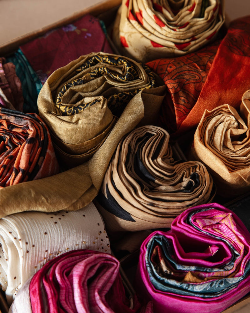 Vintage Silk Sari Ribbons Kit (Set of 12) - Lone Fox