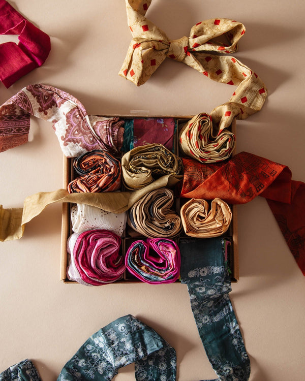 Vintage Silk Sari Ribbons Kit (Set of 12) - Lone Fox