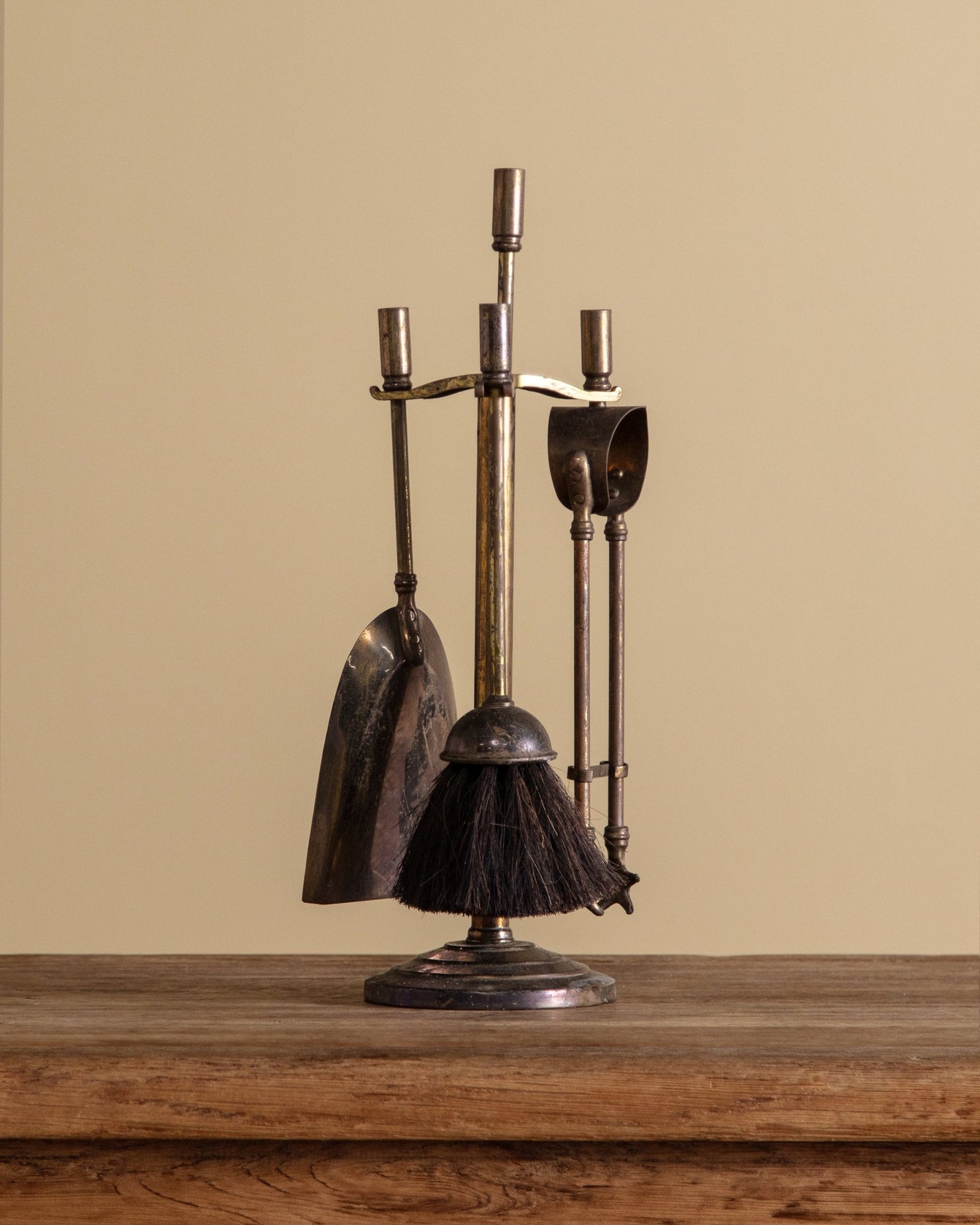 Vintage Solid Brass Fireplace Tool Set on Stand – Lone Fox