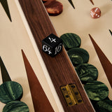 Walnut, Leather & Marble Backgammon Board - Lone Fox
