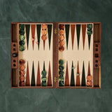 Walnut, Leather & Marble Backgammon Board - Lone Fox