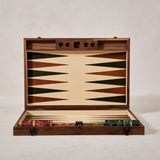 Walnut, Leather & Marble Backgammon Board - Lone Fox