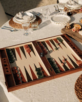Walnut, Leather & Marble Backgammon Board - Lone Fox