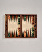 Walnut, Leather & Marble Backgammon Board - Lone Fox