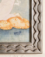 Watercolor Birth of Venus Art Deco Painting by B. Ascione, 1954 - Lone Fox