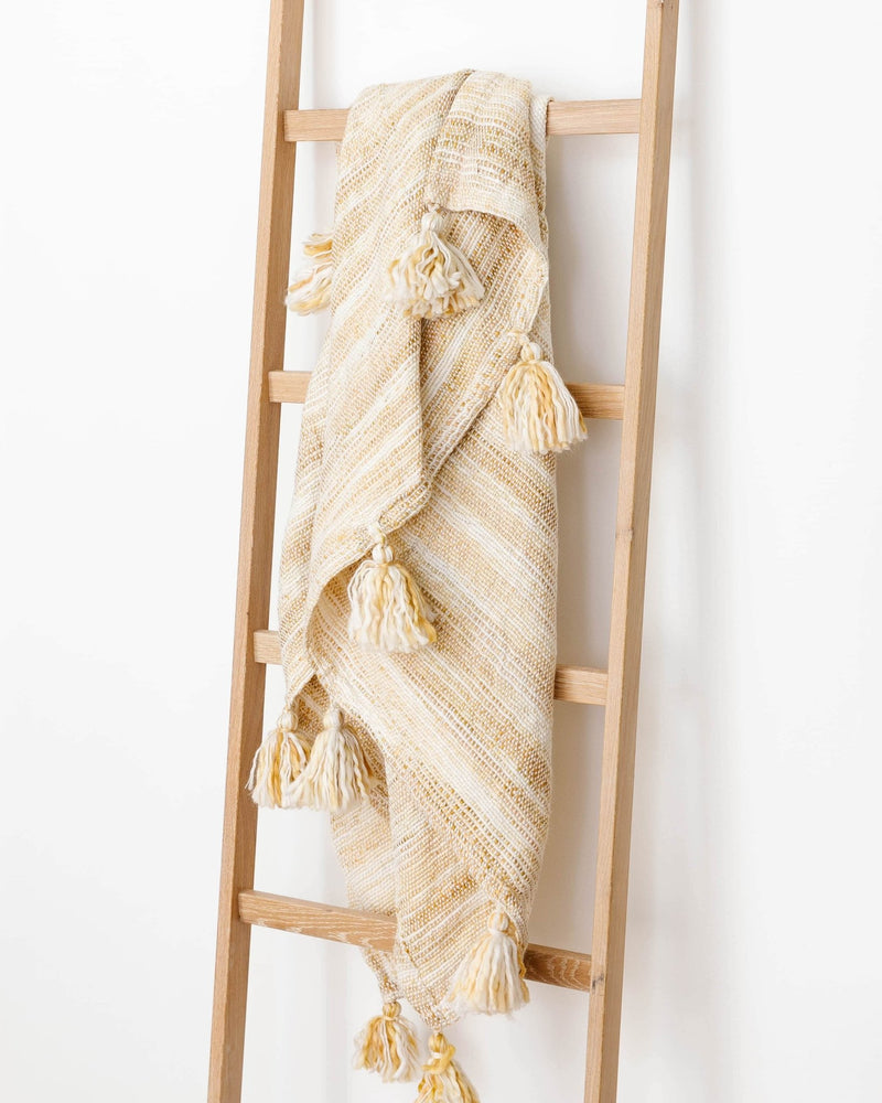 Watercolor Tassel Knit Throw - Lone Fox