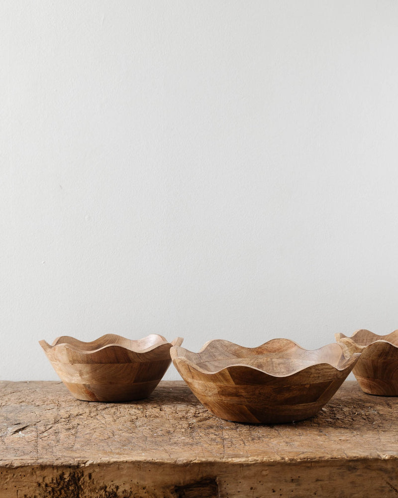 Wavy Edge Wooden Bowls - Lone Fox