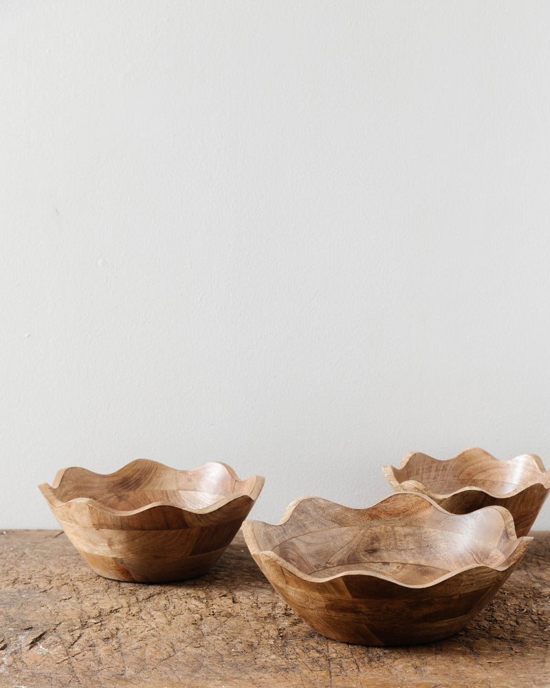 Wavy Edge Wooden Bowls - Lone Fox