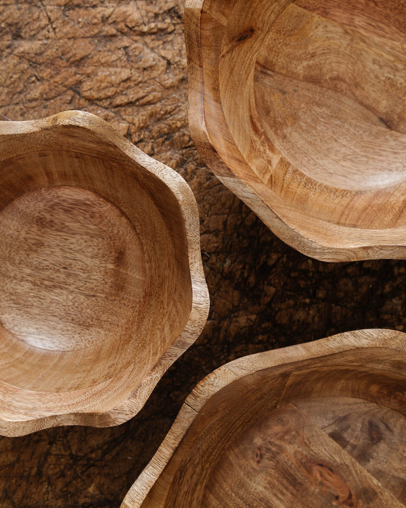 Wavy Edge Wooden Bowls - Lone Fox