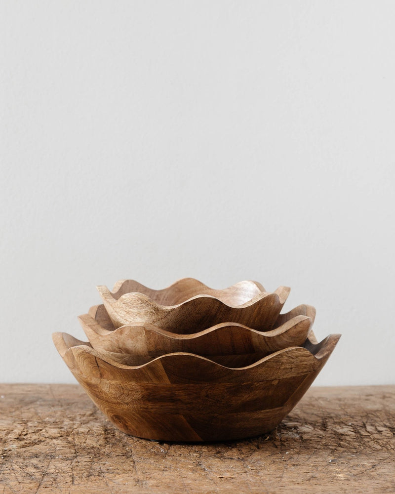 Wavy Edge Wooden Bowls - Lone Fox