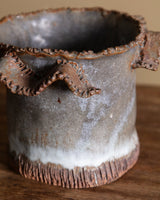 Wavy Rim Studio Pottery Planter, American, 1970's - Lone Fox