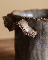 Wavy Rim Studio Pottery Planter, American, 1970's - Lone Fox