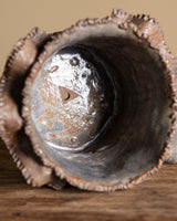 Wavy Rim Studio Pottery Planter, American, 1970's - Lone Fox