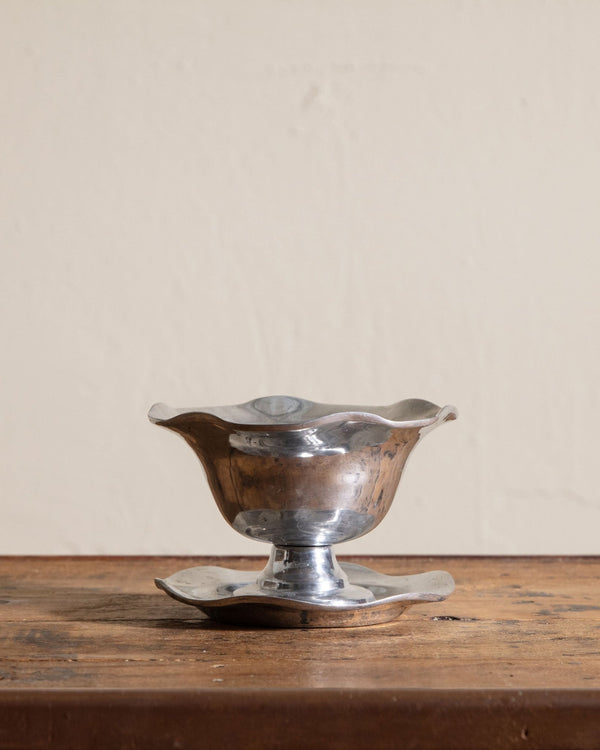 Wavy Silver Pedestal Candy Dish - Lone Fox