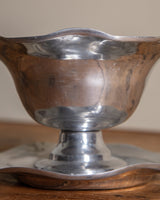 Wavy Silver Pedestal Candy Dish - Lone Fox