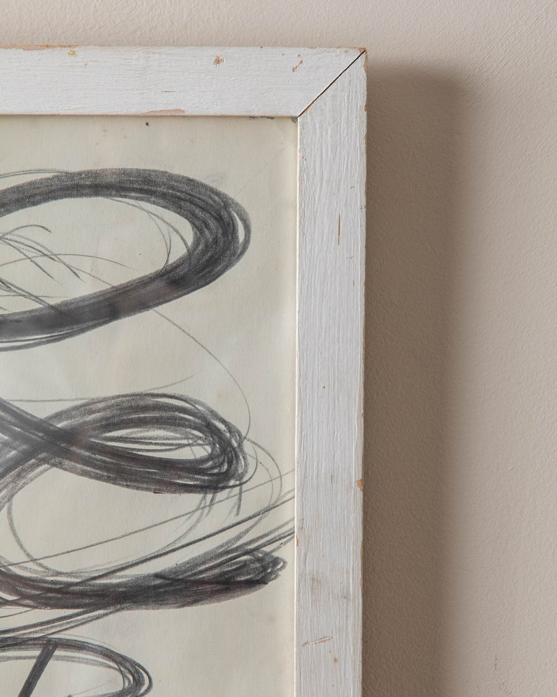 "Whirlwind" Abstract Pencil On Paper by John Piet, 1982 - Lone Fox