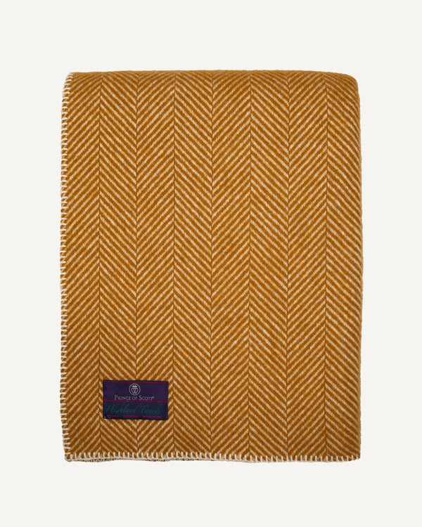 Whiskey Herringbone Highland Tweed Big Throw - Lone Fox