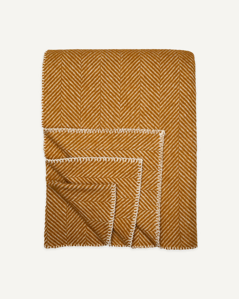 Whiskey Herringbone Highland Tweed Big Throw - Lone Fox