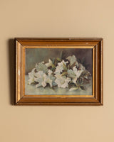 White Azalea Still Life in Gold Frame, France, 1890s - Lone Fox