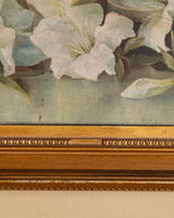 White Azalea Still Life in Gold Frame, France, 1890s - Lone Fox