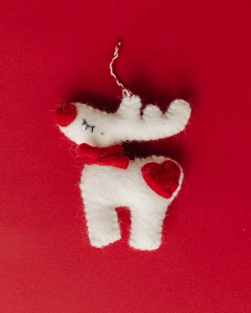 White Reindeer Ornament - Lone Fox