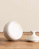 White Studio Pottery Canister w/ Lid, signed - Lone Fox