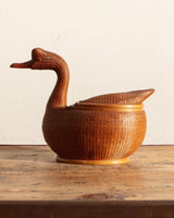 Wicker & Bamboo Woven Goose Basket, Shanghai, 1970's - Lone Fox