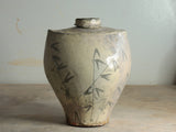 Wild Clay Shouldered Vase with Wild Oats Motif - Lone Fox