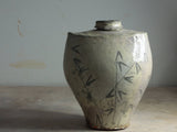 Wild Clay Shouldered Vase with Wild Oats Motif - Lone Fox