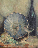 Wine Bottle and Shell Dish Still Life, American, Mid-Century - Lone Fox