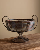 Wire Worked Metal Basket w/ Handles - Lone Fox