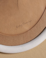 Woman in Profile Pencil Portrait in Cream Oval Frame - Lone Fox