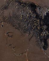 Woman Metal Portrait Plate after A. G. Learned in Cross-Corner Frame - Lone Fox